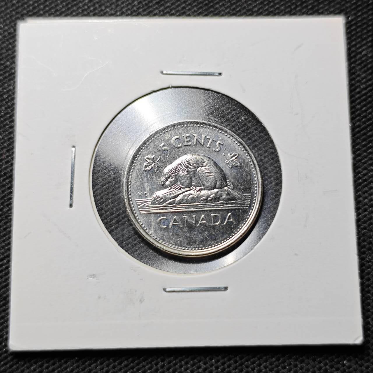 KK钱币收藏小铺  第359场  2月预留时间 周末发货  2002加拿大5分纪念币