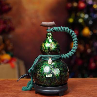 听雨轩（9）精品 非遗工艺天然大漆酒葫芦 一物一图专场 - 非遗大漆犀皮漆酒葫芦172  400ml