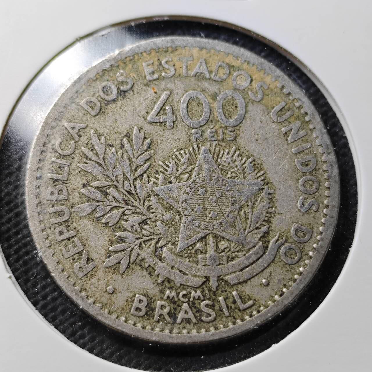 KK钱币收藏小铺  第359场  2月预留时间 周末发货  巴西400瑞斯