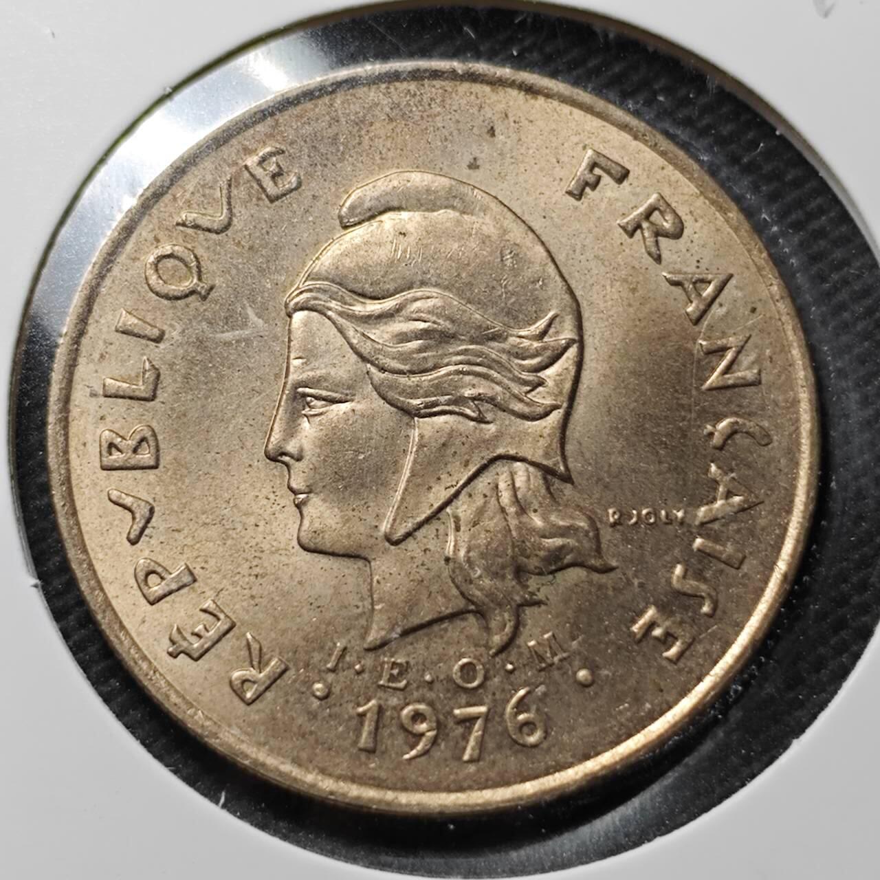 KK钱币收藏小铺  第359场  2月预留时间 周末发货  法属新喀里多尼亚100法郎 好品