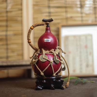 听雨轩（9）精品 非遗工艺天然大漆酒葫芦 一物一图专场 - 精品非遗工艺天然大漆酒葫芦0200 500ml