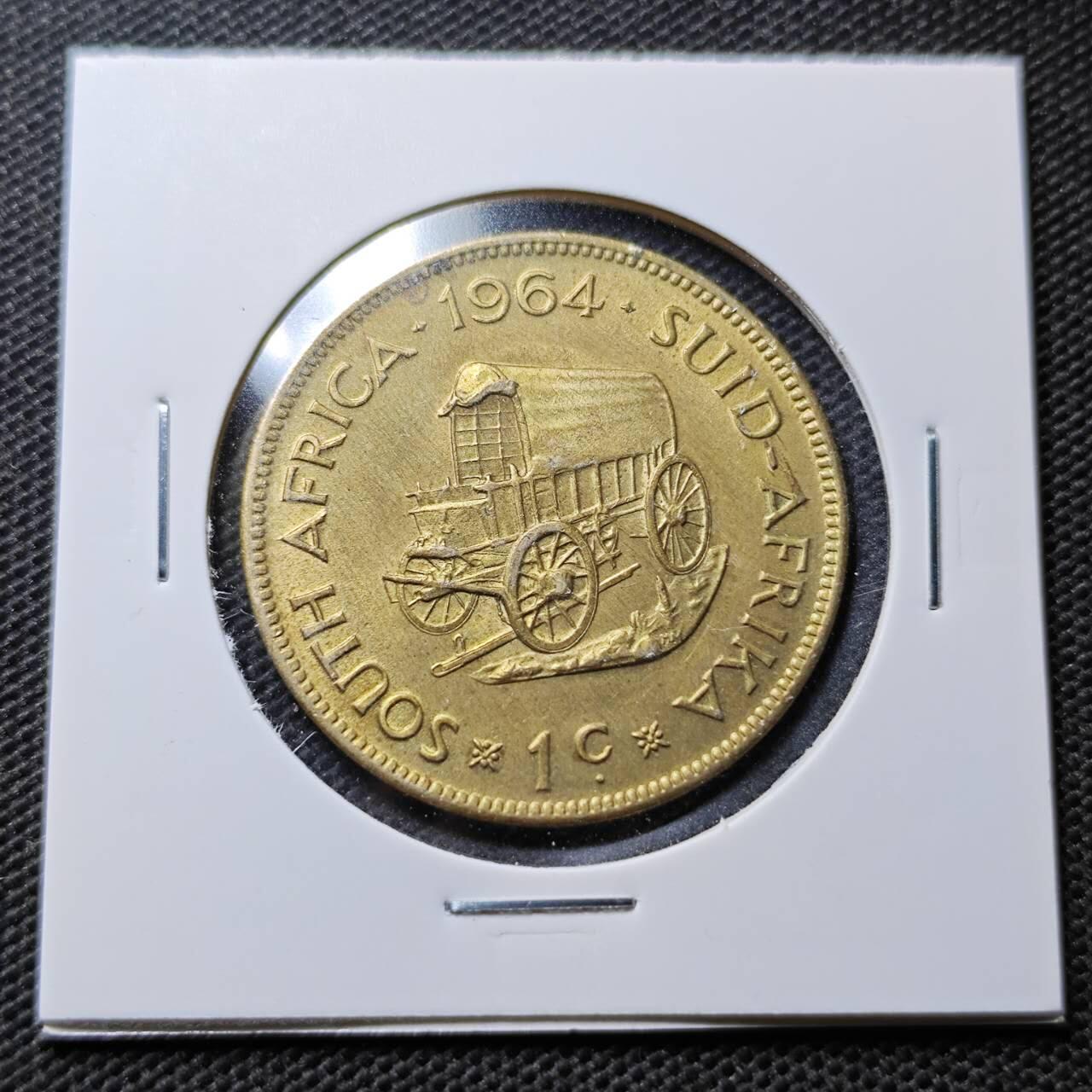 KK钱币收藏小铺  第359场  2月预留时间 周末发货  1964南非1分铜币