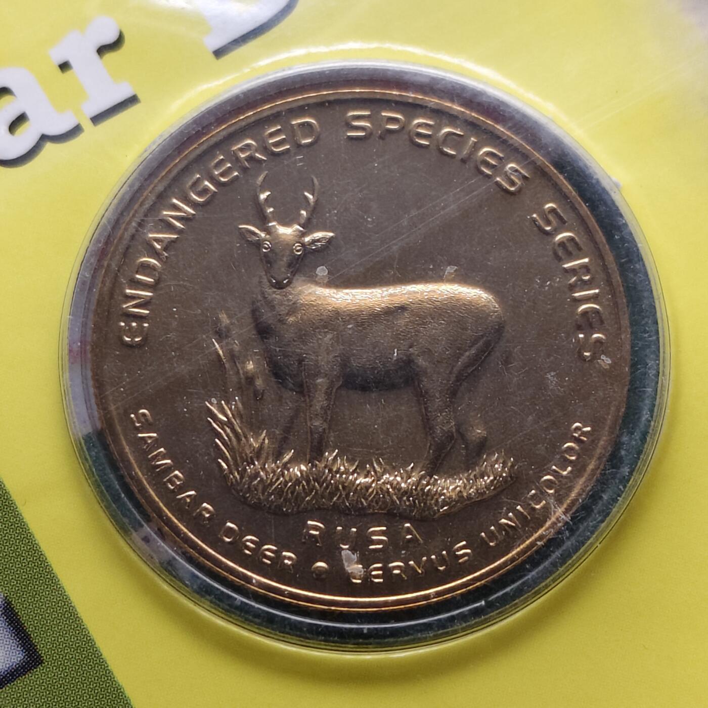 【全场包邮】纯粹捡漏拍472场（免费代拍第9场） 马来西亚2003年25林吉特陆上动物版水鹿官方封装纪念币