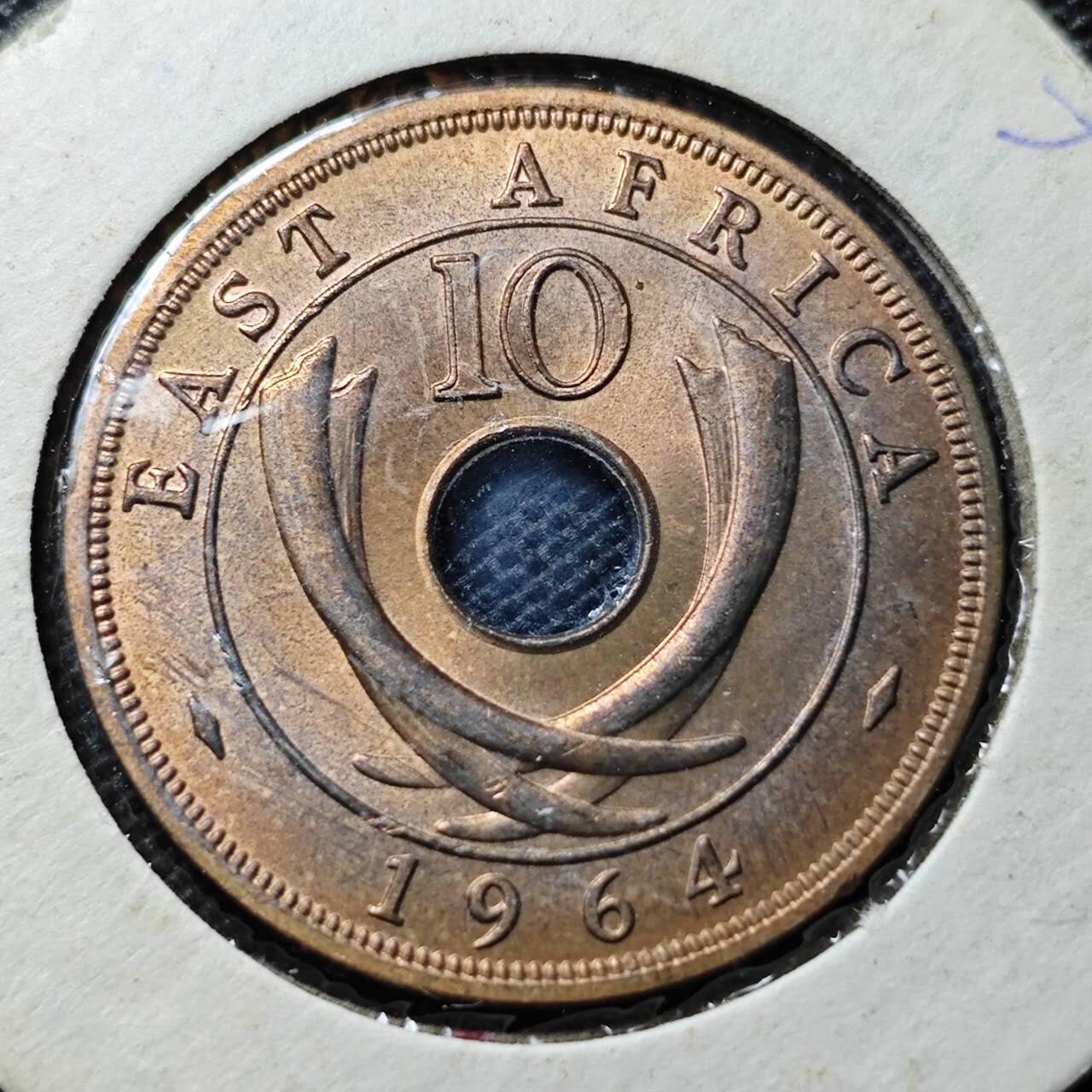 KK钱币收藏小铺  第359场  2月预留时间 周末发货  1964英属东非10分铜币