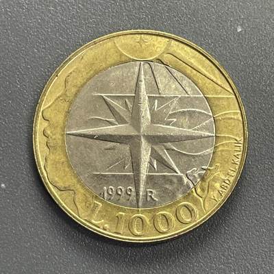 回流1026 - 圣马力诺1999年宇宙之子系列1000里拉双色纪念币 