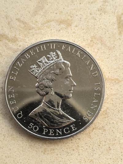 道一币馆币章第一百五十二场 - 福克兰群岛1952年伊丽莎白二世女王在位40周年50便士克朗型纪念币