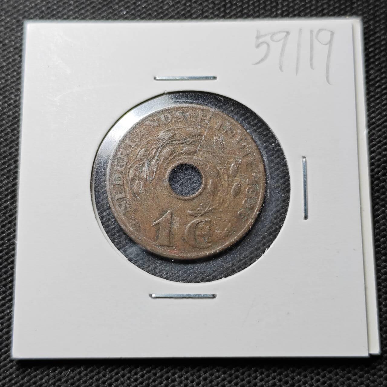 KK钱币收藏小铺  第359场  2月预留时间 周末发货  荷属东印度一分铜币