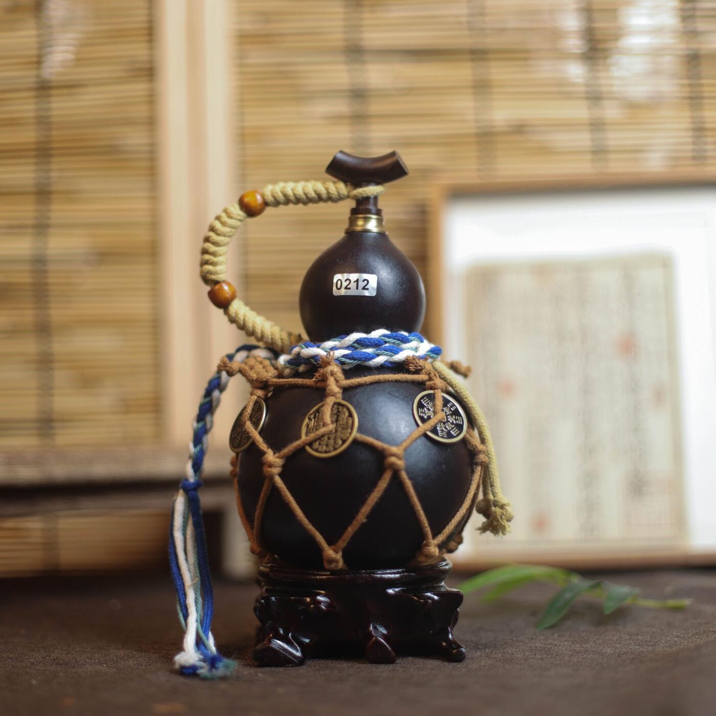 听雨轩（9）精品 非遗工艺天然大漆酒葫芦 一物一图专场 精品非遗工艺天然大漆酒葫芦0212 600ml
