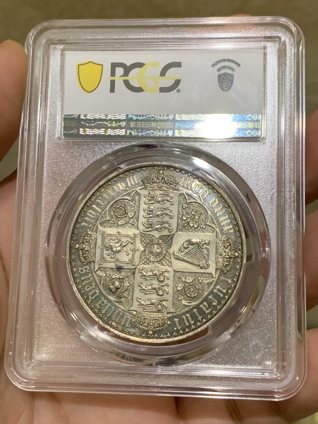 《竞宝斋》第432场 周日，周一 2场连拍 （全场包邮） PCGS PR62CAM 英国1847哥特克朗银币 公认的最美钱币之一 英系玩家绕不过的美丽 所见62分的状态极佳者