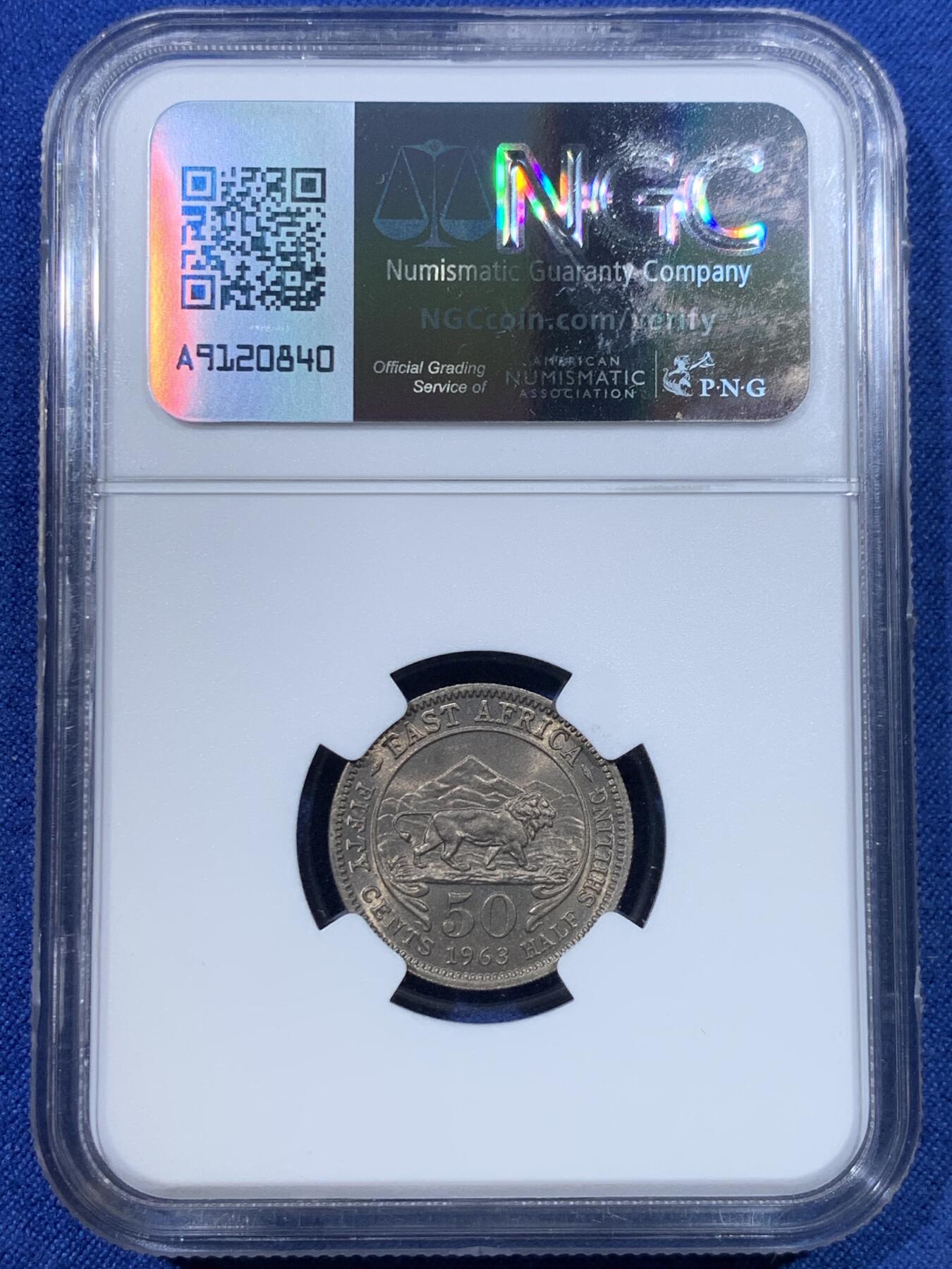 《竞宝斋》第432场 周日，周一 2场连拍 （全场包邮） 四枚一组 NGC MS65-66 英属东非伊丽莎白二世时期四面值一组 都是65/66分高分！收藏一步到位！其中66分镍币是亚军分（冠军分仅1枚）！