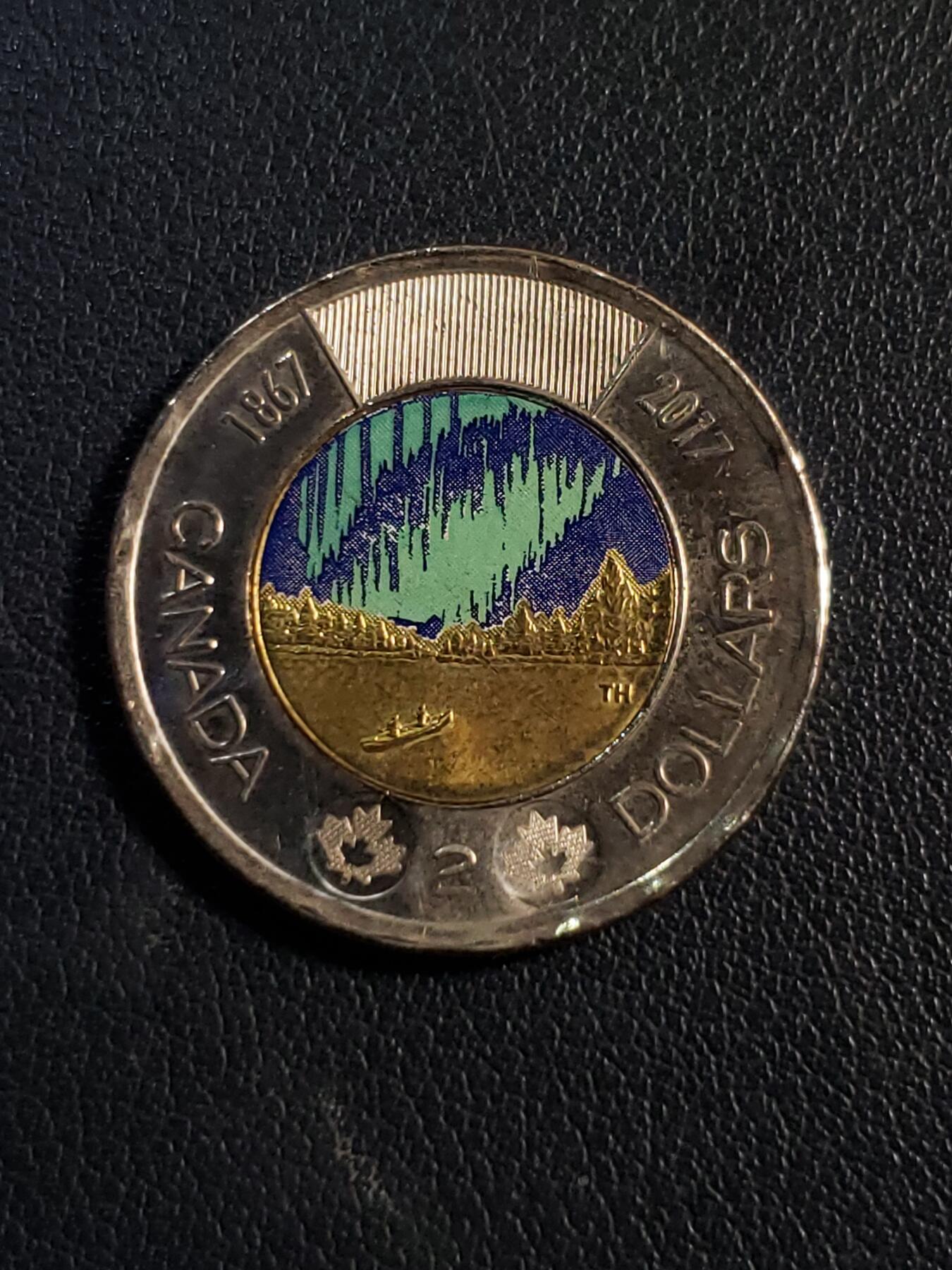 世界各国普、纪币捡漏专场(第十七场) 绝版 2017年加拿大灵魂之舞／女王伊丽莎白二世2加元双金属彩色版纪念币