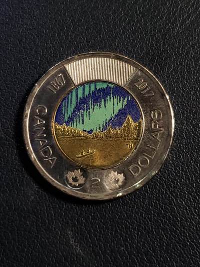 世界各国普、纪币捡漏专场(第十七场) - 绝版 2017年加拿大灵魂之舞／女王伊丽莎白二世2加元双金属彩色版纪念币