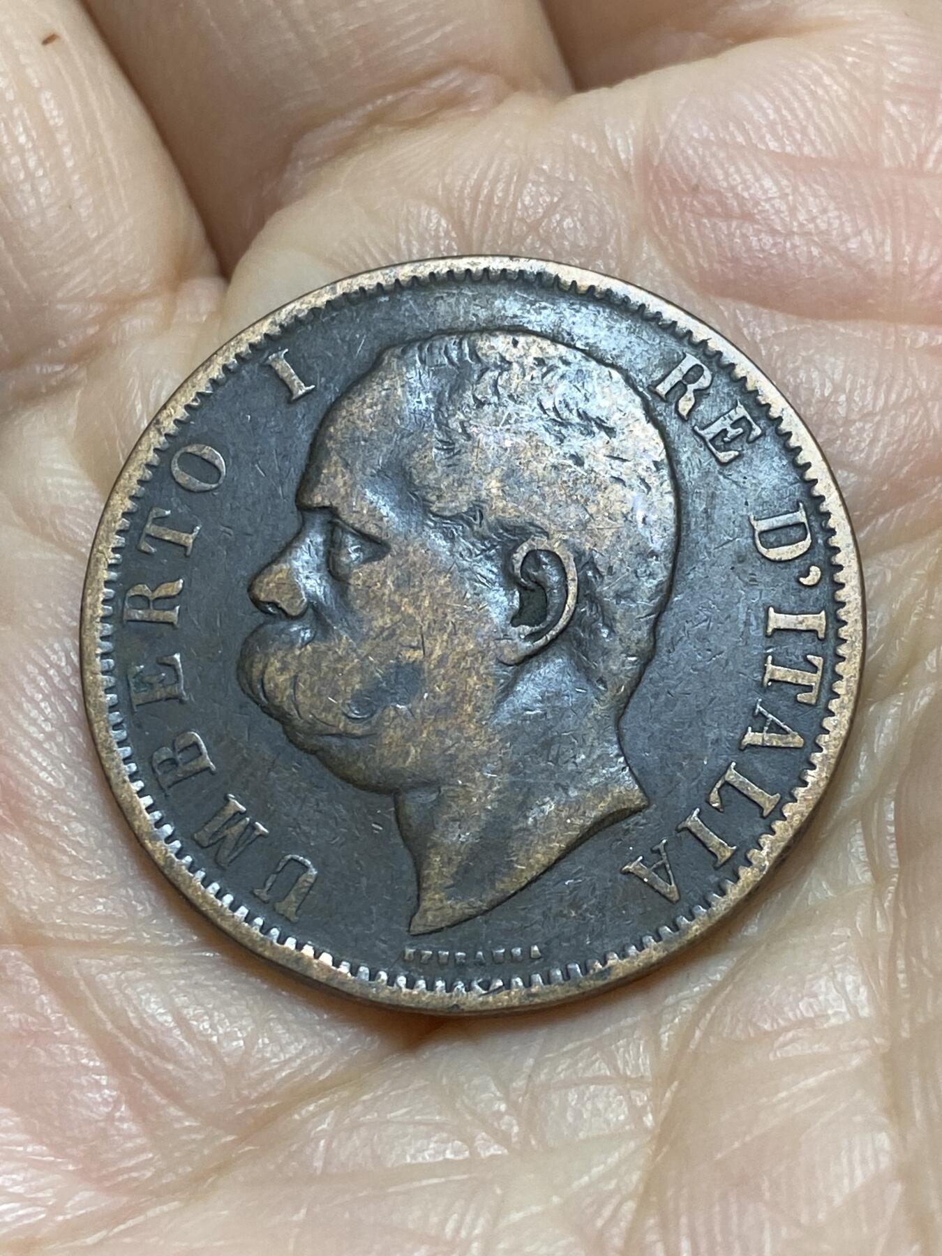 2025年第一百一十八场(总第一百四十四场）外国好品散币(免佣金) 意大利王国1894年10分(翁贝托一世时期，B/I标伯明翰造)