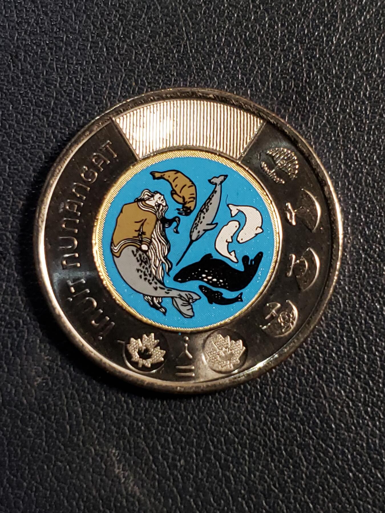 世界各国普、纪币捡漏专场(第十七场) 2024年加拿大庆祝因纽特人努南加特2加元双金属彩色版纪念币