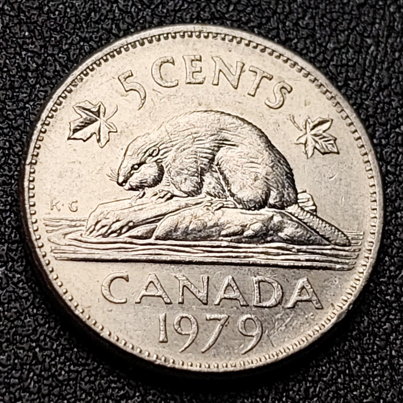 泉币菌-第118场-精品福利场 1979年 加拿大5分硬币 海狸.狸猫 伊莉莎白.21mm合金 