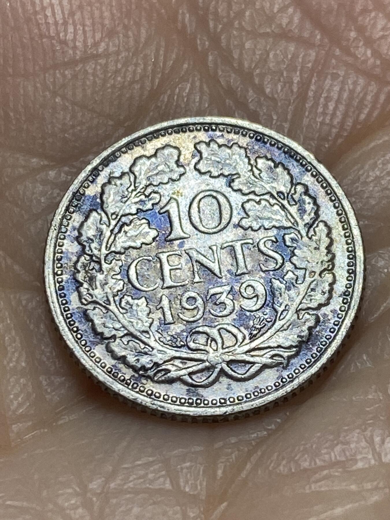 2025年第一百一十八场(总第一百四十四场）外国好品散币(免佣金) 荷兰🇳🇱1939年10分(威廉明娜女王中年，Grapes 葡萄标，640银)