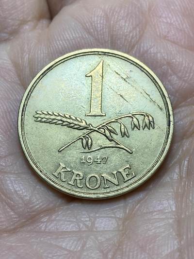 2025年第一百一十八场(总第一百四十四场）外国好品散币(免佣金) - 丹麦🇩🇰1947年1克朗(克里斯蒂安十世逝世年，第四版关门年)