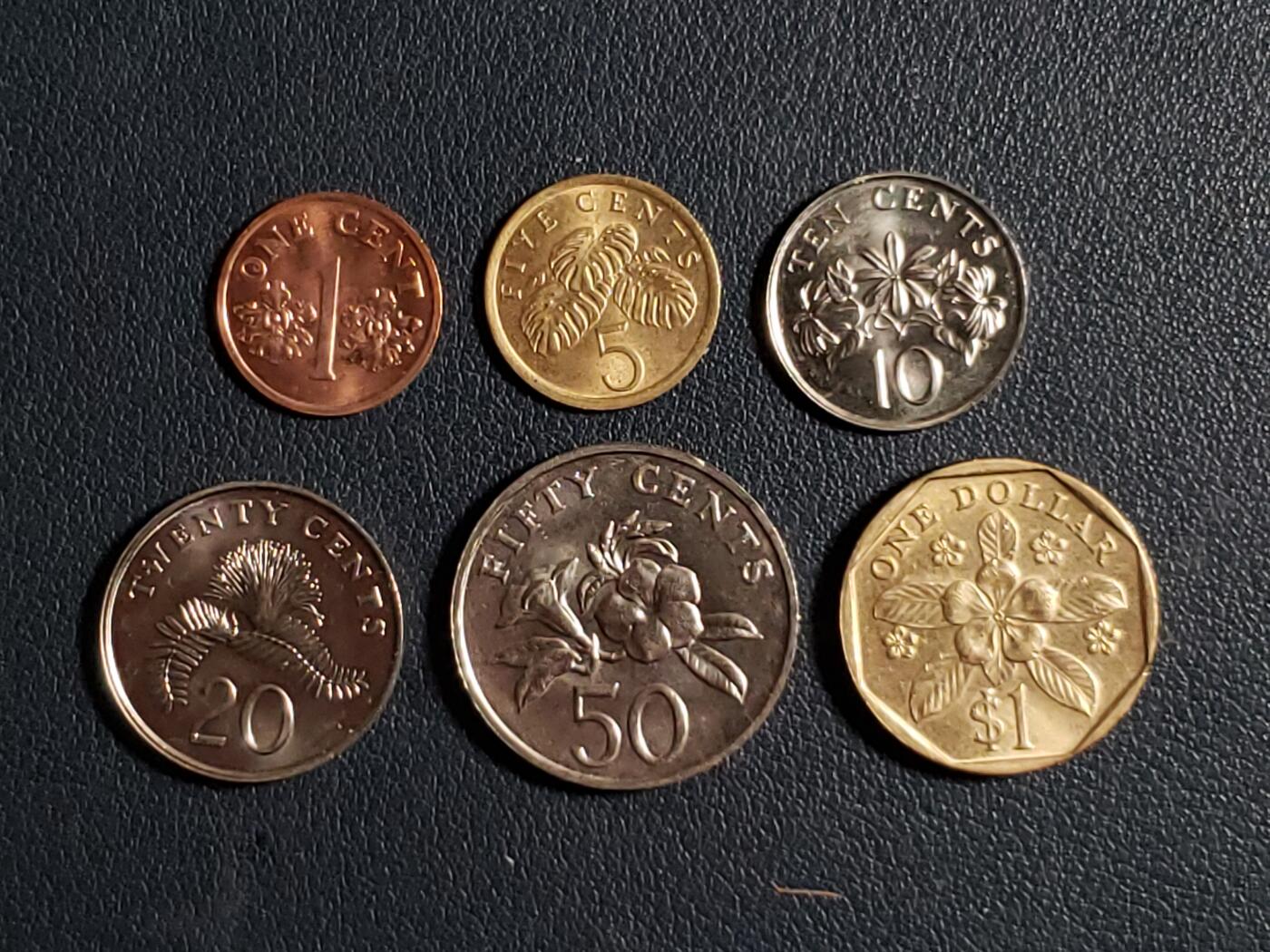 世界各国普、纪币捡漏专场(第十七场) 新加坡1分～1元六枚套币