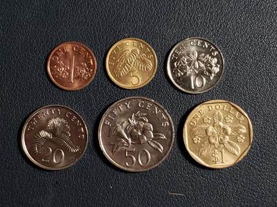 世界各国普、纪币捡漏专场(第十七场) - 新加坡1分～1元六枚套币