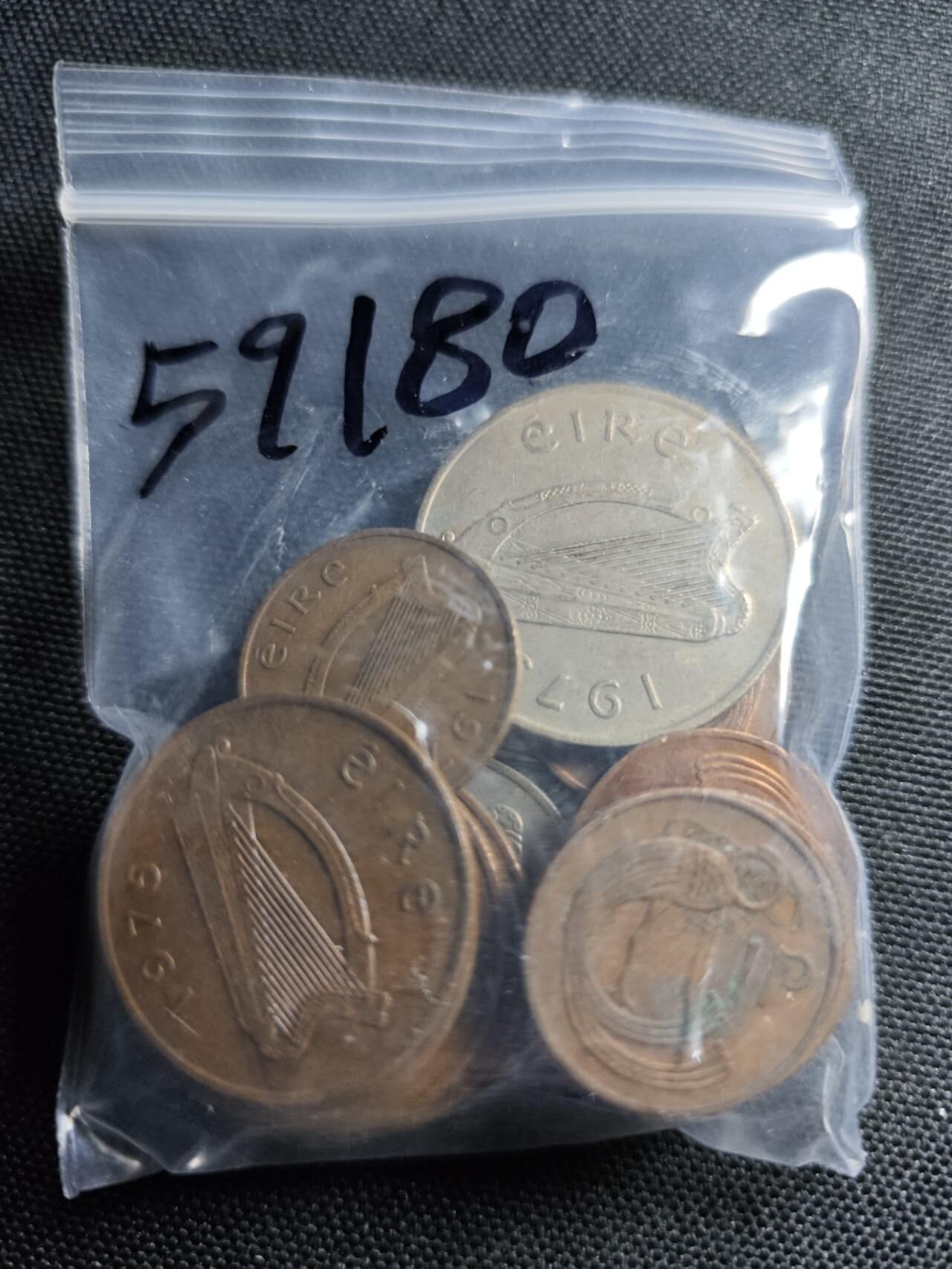 KK钱币收藏小铺  第359场  2月预留时间 周末发货  爱尔兰铜币镍币一组19枚