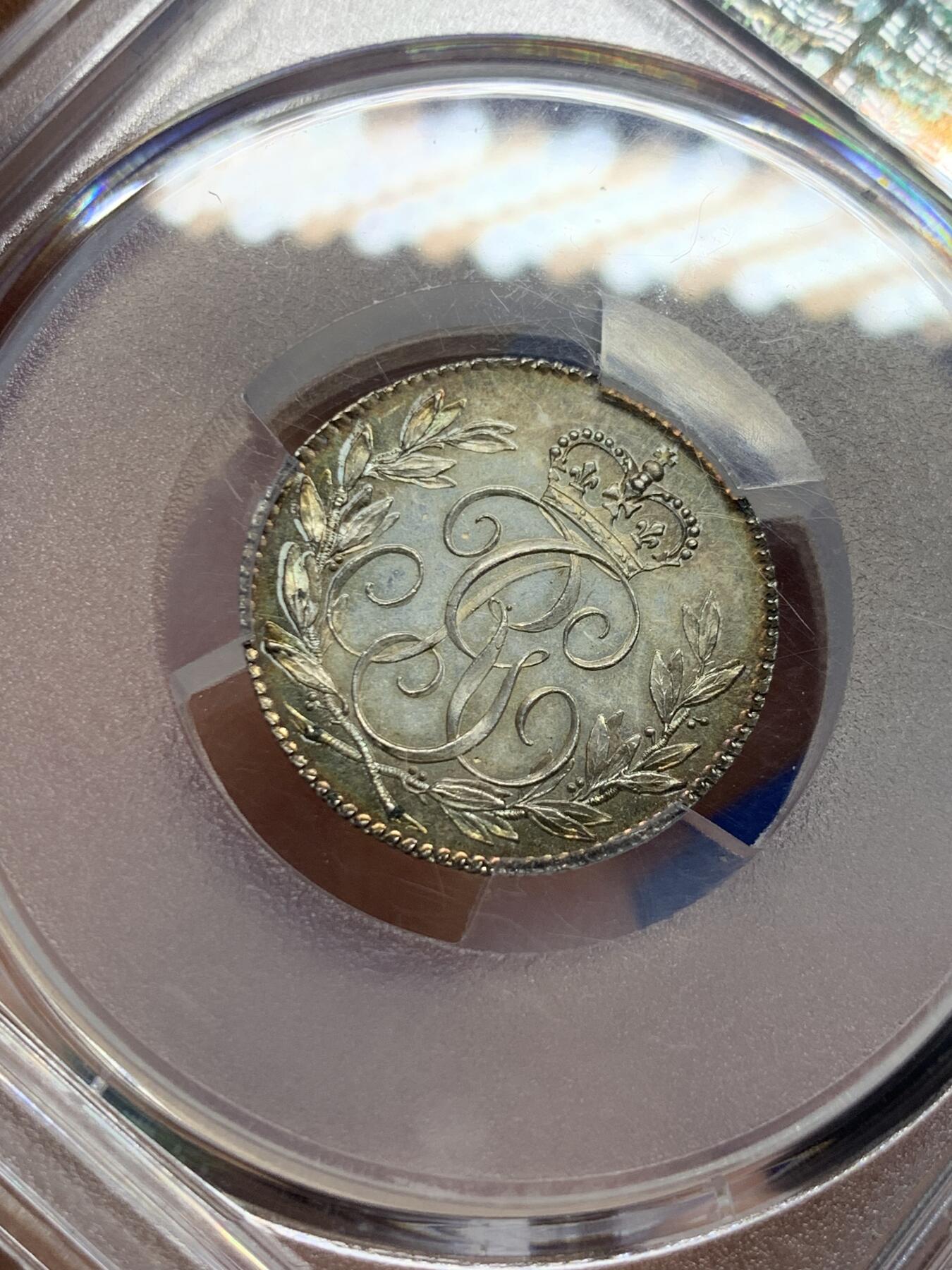 《竞宝斋》第433场 周日，周一 2场连拍 （全场包邮） PCGS PR64 英国1790年6便士精制样币，最为罕见的几种乔治三世样币之一，PCGS亚军收藏级