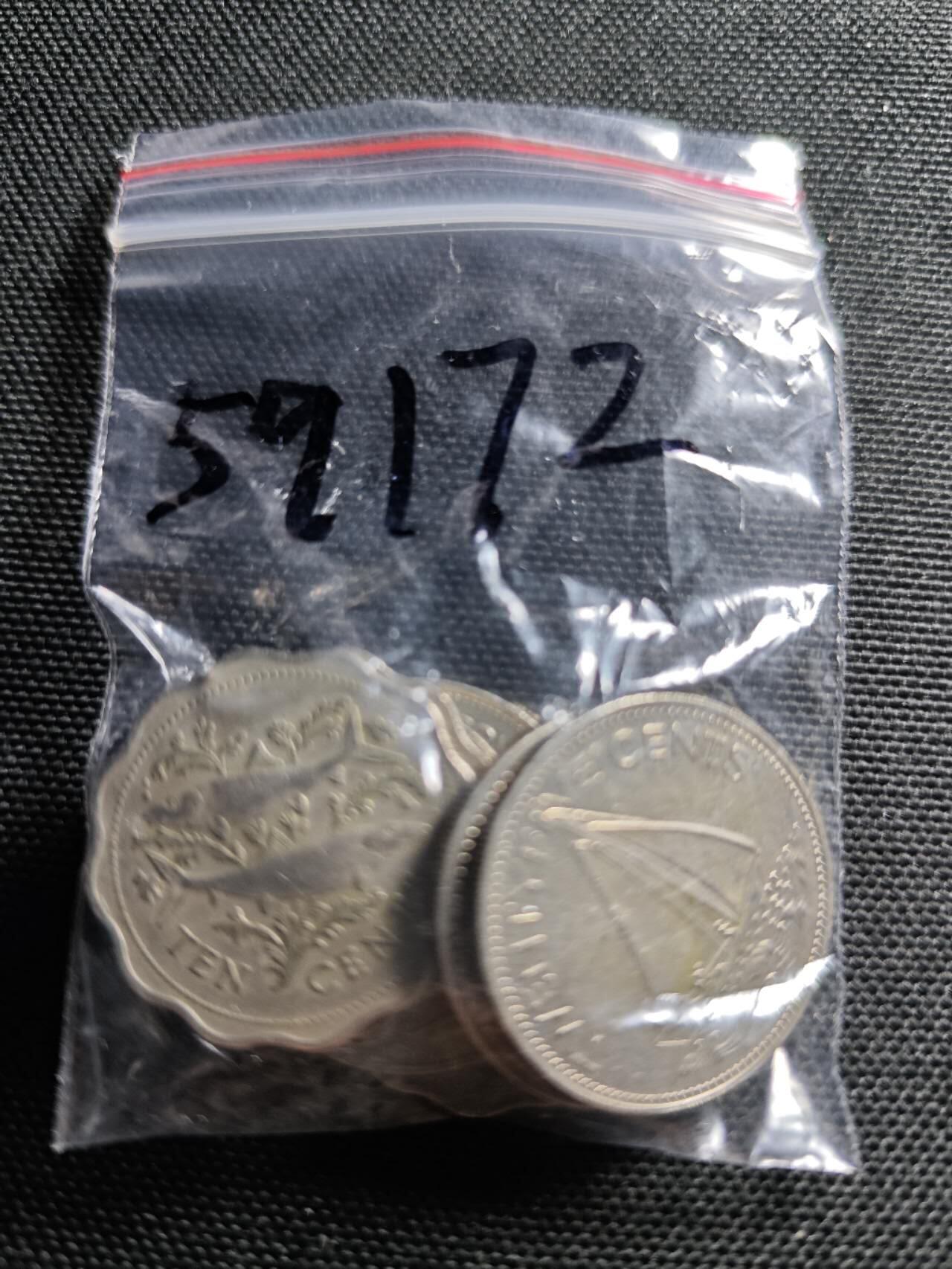 KK钱币收藏小铺  第359场  2月预留时间 周末发货  巴哈马6枚+巴巴多斯1枚一组7枚