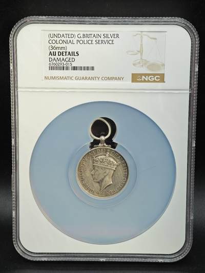 【淘币小摊】实时拍第七百七十六拍   银币套币场   满百包邮可预留二周 每周一统一发货   - 英国殖民地警察服务银质奖章乔治六世 NGC AUD