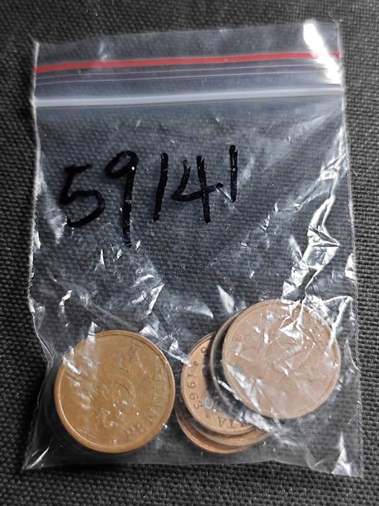 KK钱币收藏小铺  第359场  2月预留时间 周末发货  芬兰芬尼小铜币一组11枚