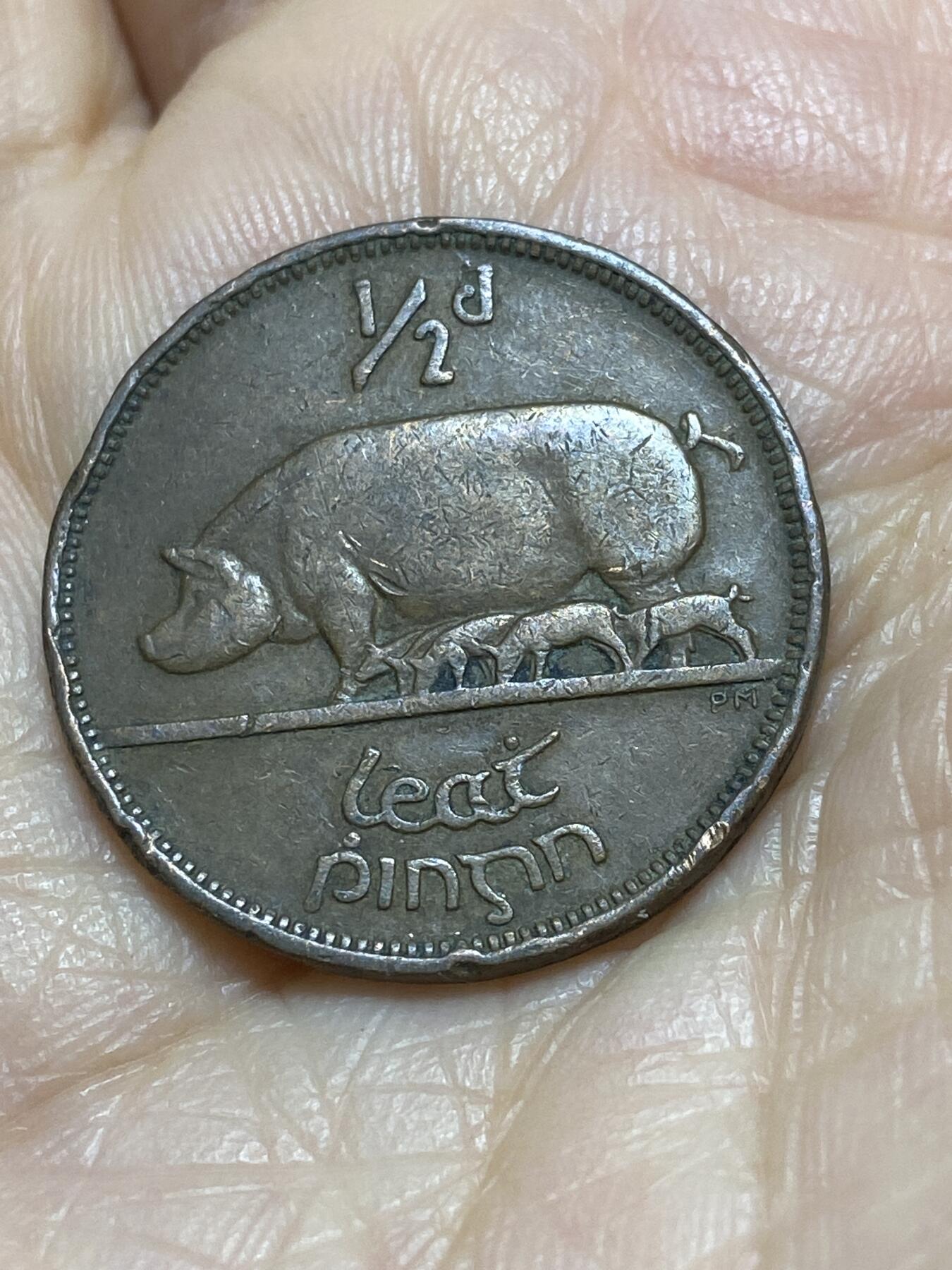 2025年第一百一十八场(总第一百四十四场）外国好品散币(免佣金) 爱尔兰🇮🇪1943年1/2便士(共和国时期第一套)
