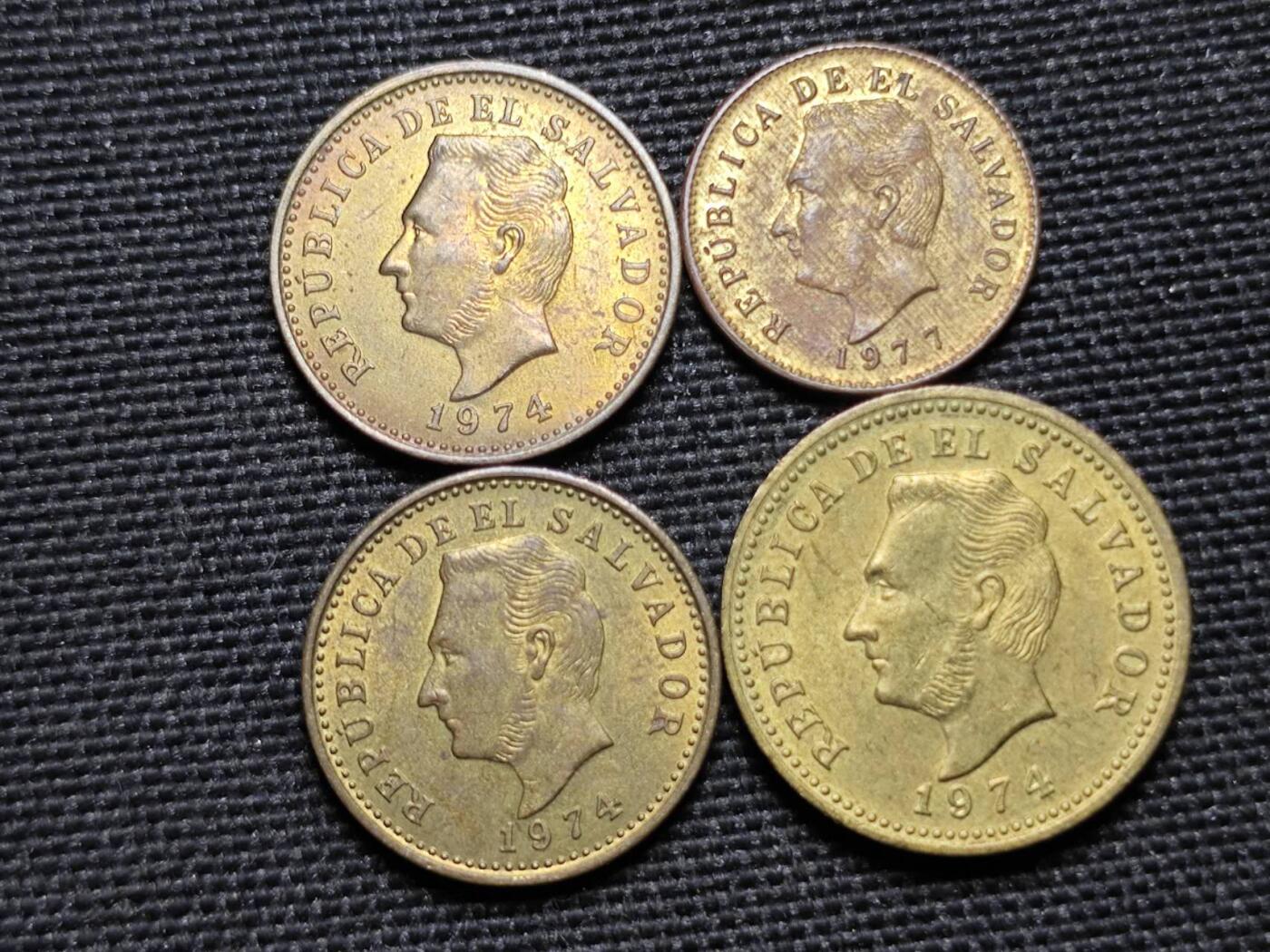 KK钱币收藏小铺  第359场  2月预留时间 周末发货  萨尔瓦多一组4枚