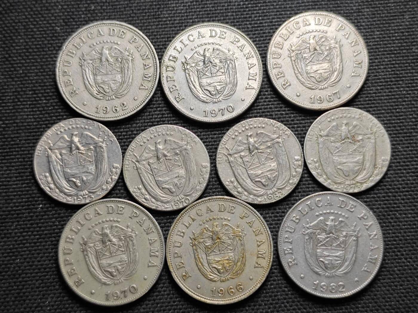 KK钱币收藏小铺  第359场  2月预留时间 周末发货  巴拿马散币一组22枚