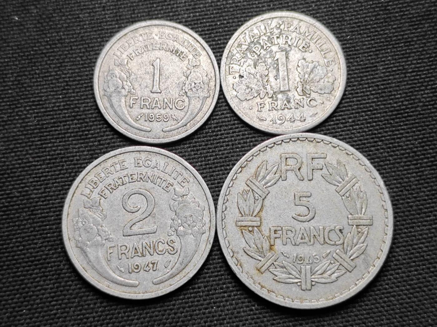 KK钱币收藏小铺  第359场  2月预留时间 周末发货  法国一组4枚