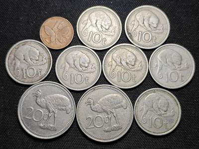 KK钱币收藏小铺  第359场  2月预留时间 周末发货 -  巴布内亚新几内亚一组10枚