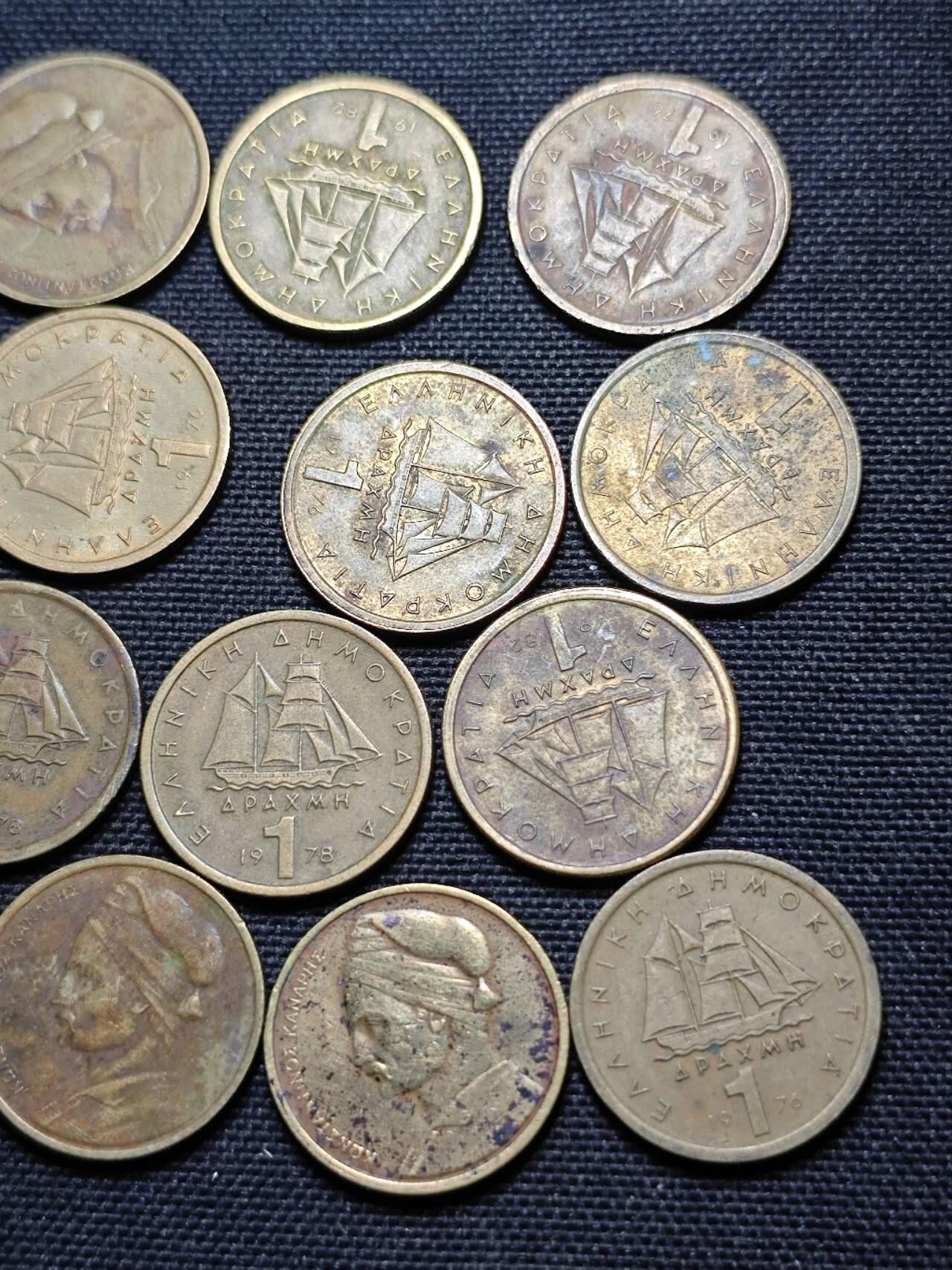 KK钱币收藏小铺  第359场  2月预留时间 周末发货  希腊1德拉克马铜币一组20枚