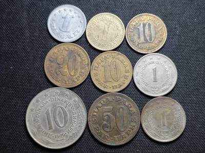 KK钱币收藏小铺  第359场  2月预留时间 周末发货 -  南斯拉夫一组9枚