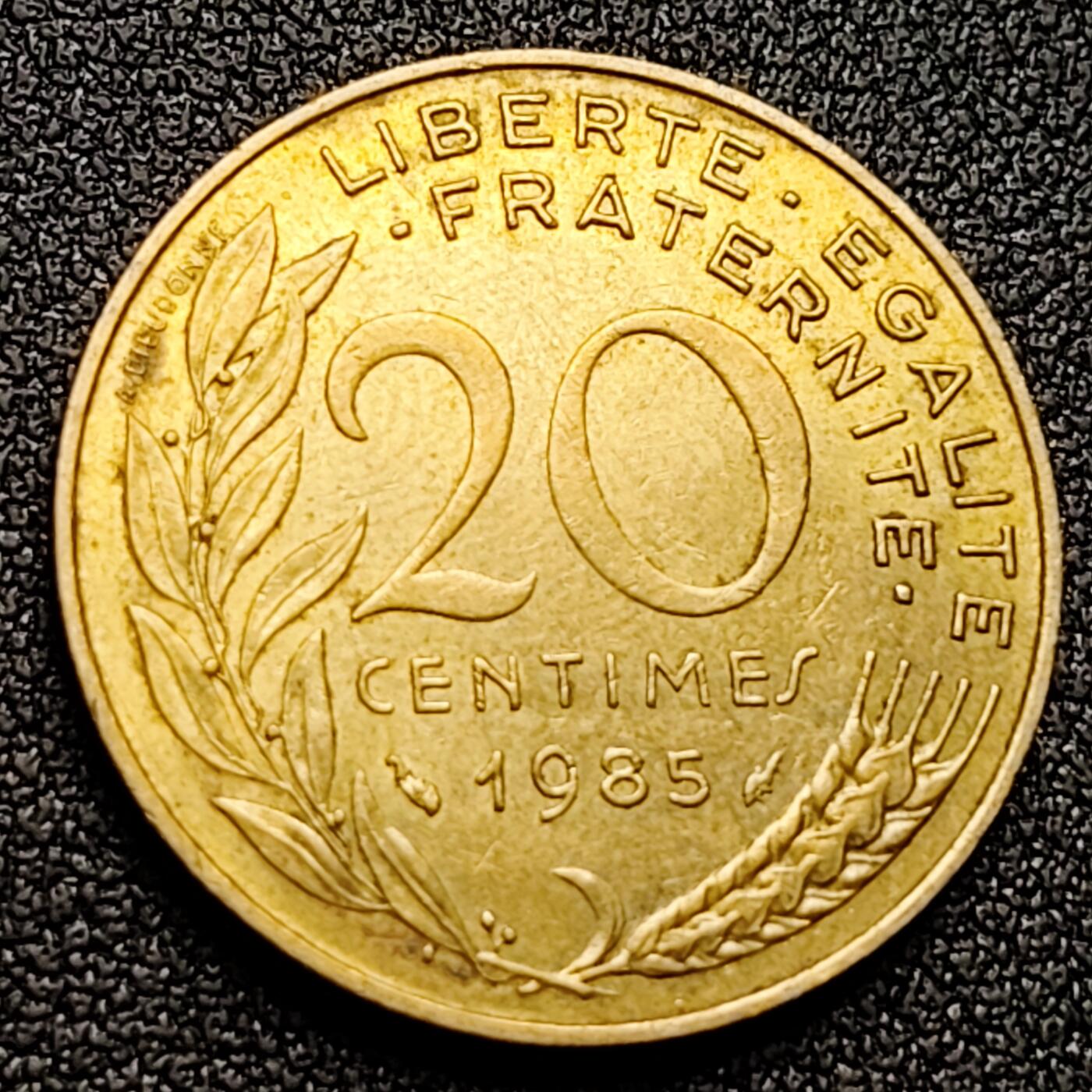 泉币菌-第118场-精品福利场 法国1985年20生丁铜币 玛丽安娜 入欧前末版 绝版