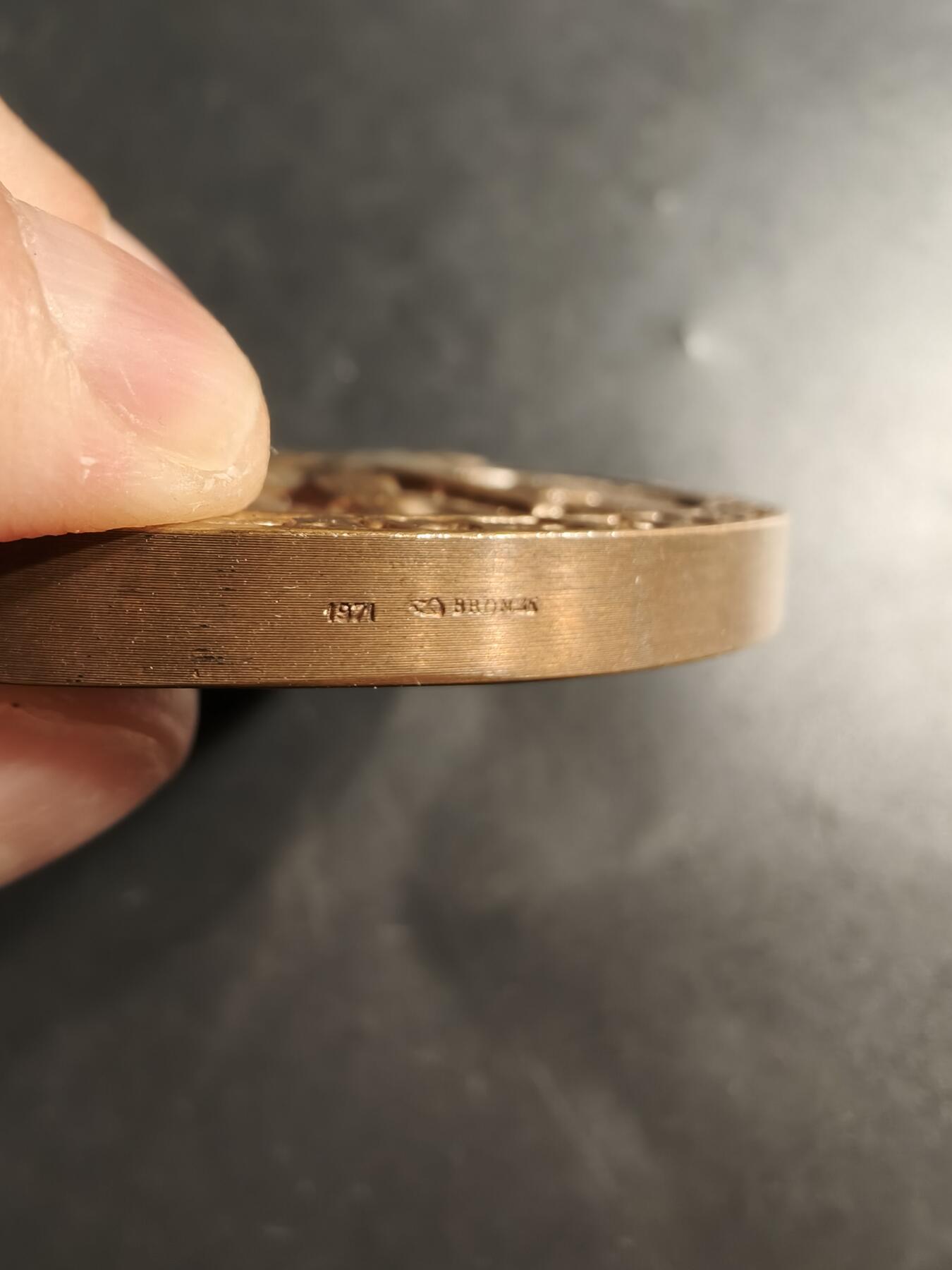 老王徽章第159期 法国全国连锁企业联合会大铜章     直径78mm.    重量282.6g