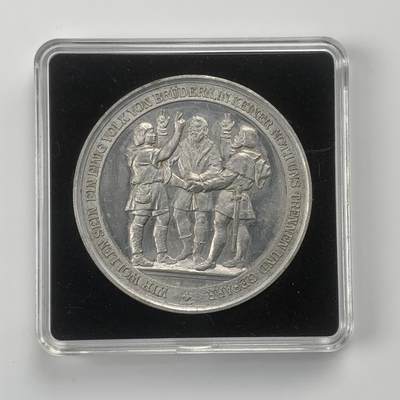 掌中浮雕-藏着的欧洲第039场 - 瑞士1891年联邦成立600周年纪念，锌制，50mm，15g
