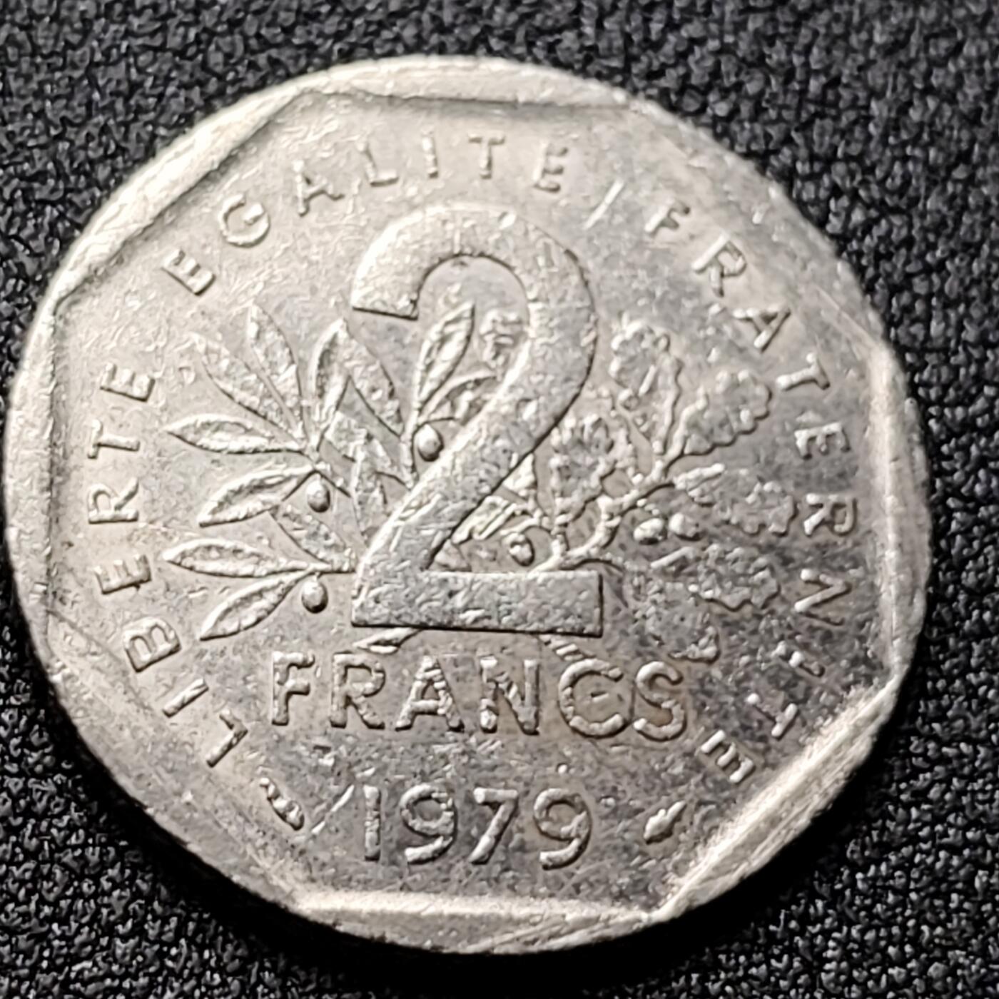 泉币菌-第118场-精品福利场 法国早期（1979年）2法郎镍币  26mm播种女神 入欧前 末版 绝版币