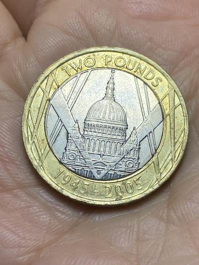 2025年第一百一十八场(总第一百四十四场）外国好品散币(免佣金) - 少见–英国🇬🇧2005单年份2镑(第二次世界大战结束60周年纪念币)