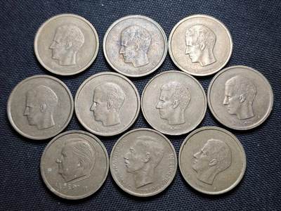 KK钱币收藏小铺  第359场  2月预留时间 周末发货 - 比利时20法郎一组10枚