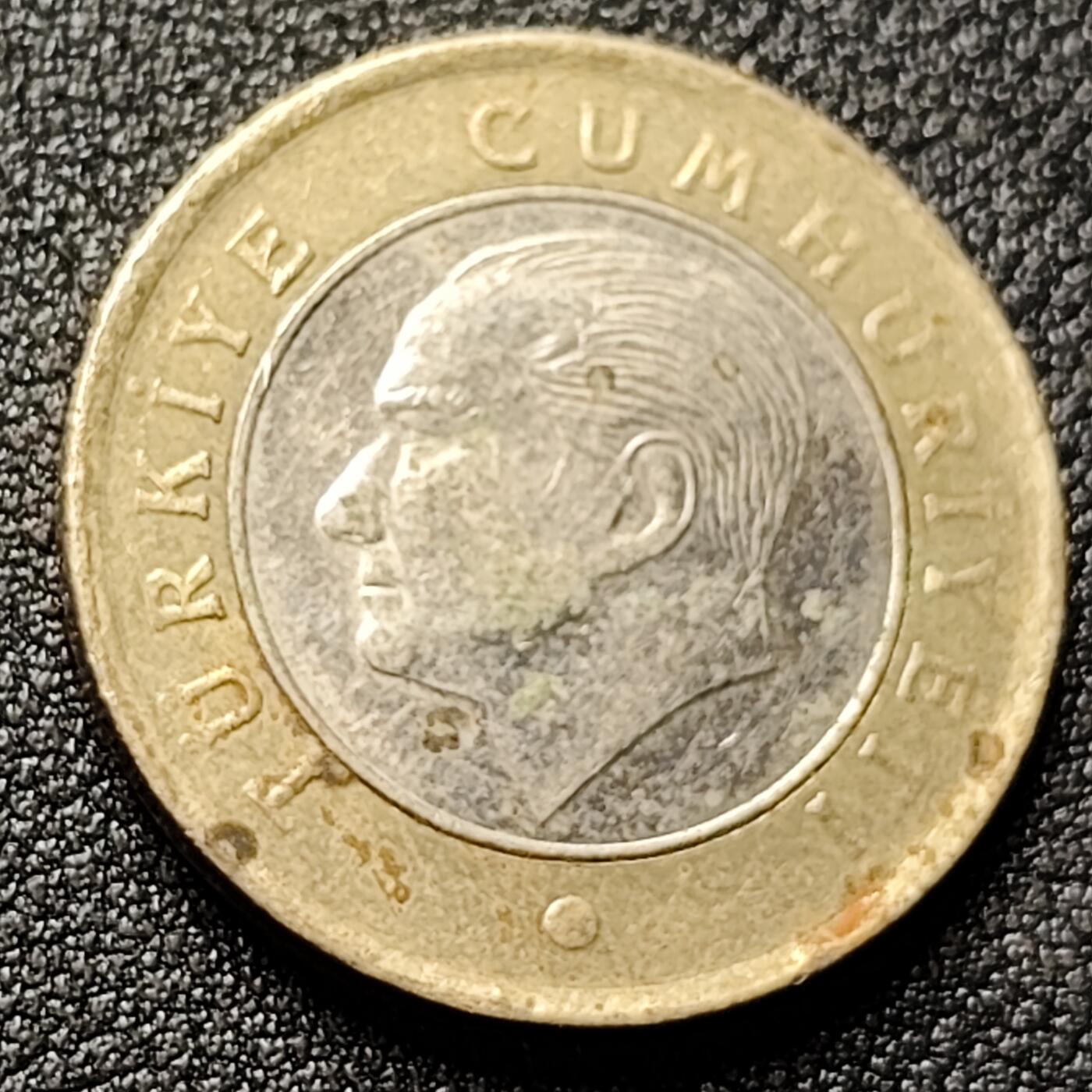 泉币菌-第118场-精品福利场 土耳其1里拉双色币 凯末尔总统 26mm