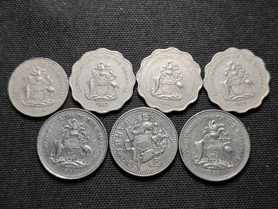 KK钱币收藏小铺  第359场  2月预留时间 周末发货 -  巴哈马6枚+巴巴多斯1枚一组7枚