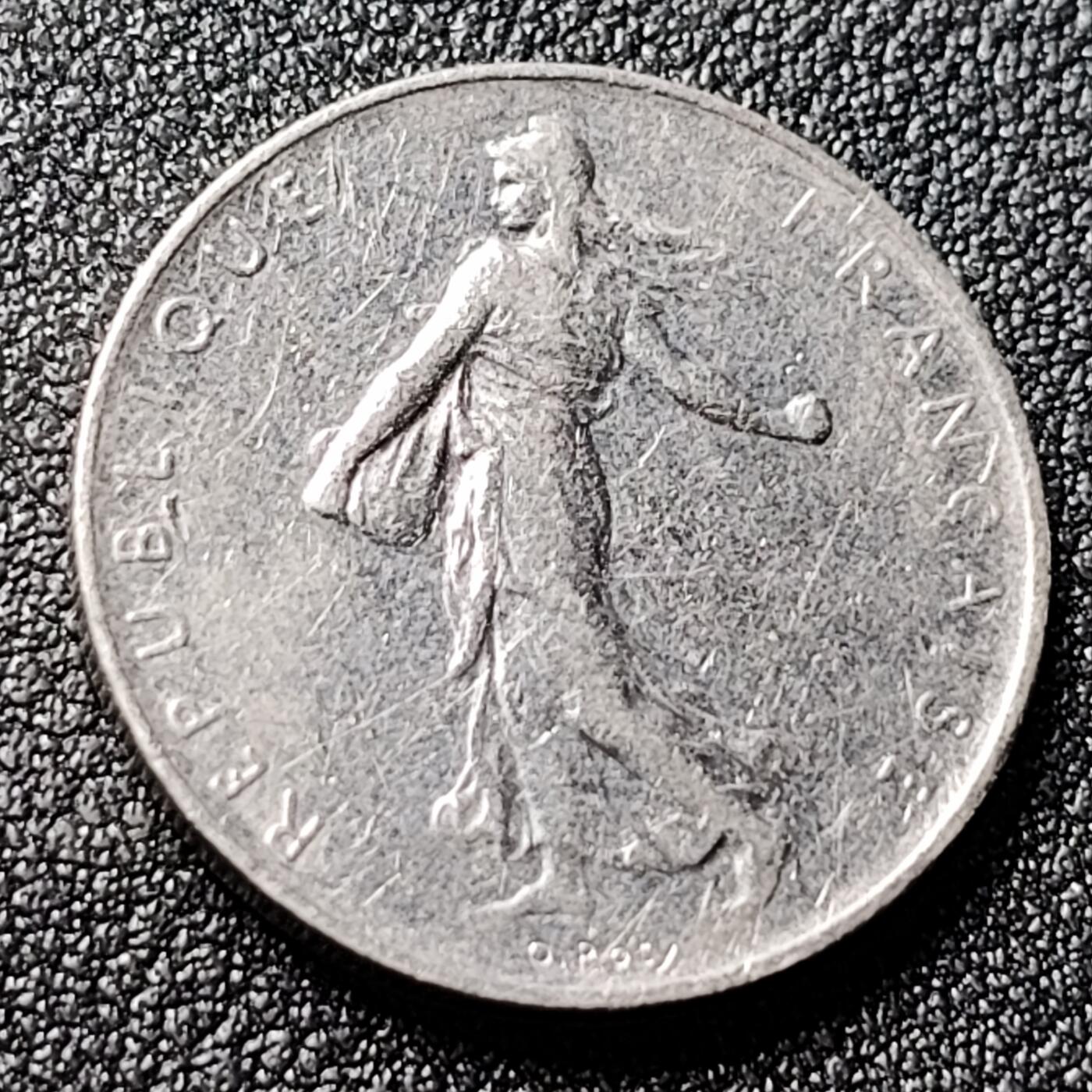 泉币菌-第118场-精品福利场 法国早期（1961年）1法郎镍币  播种女神 入欧前 末版 绝版币