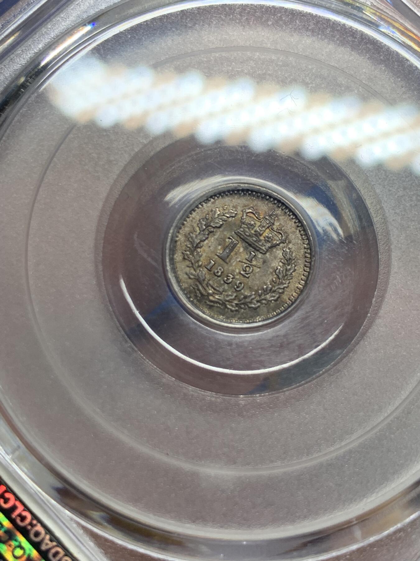 《竞宝斋》第433场 周日，周一 2场连拍 （全场包邮） PCGS MS64 英国1839年小维1.5便士 高分罕见