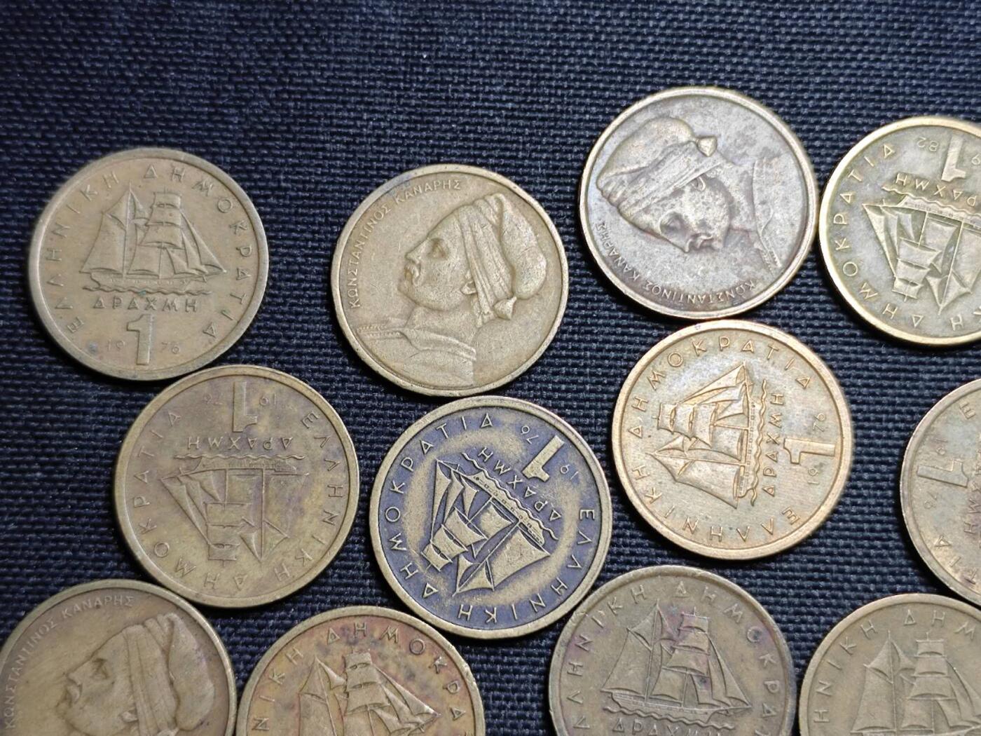 KK钱币收藏小铺  第359场  2月预留时间 周末发货  希腊1德拉克马铜币一组20枚