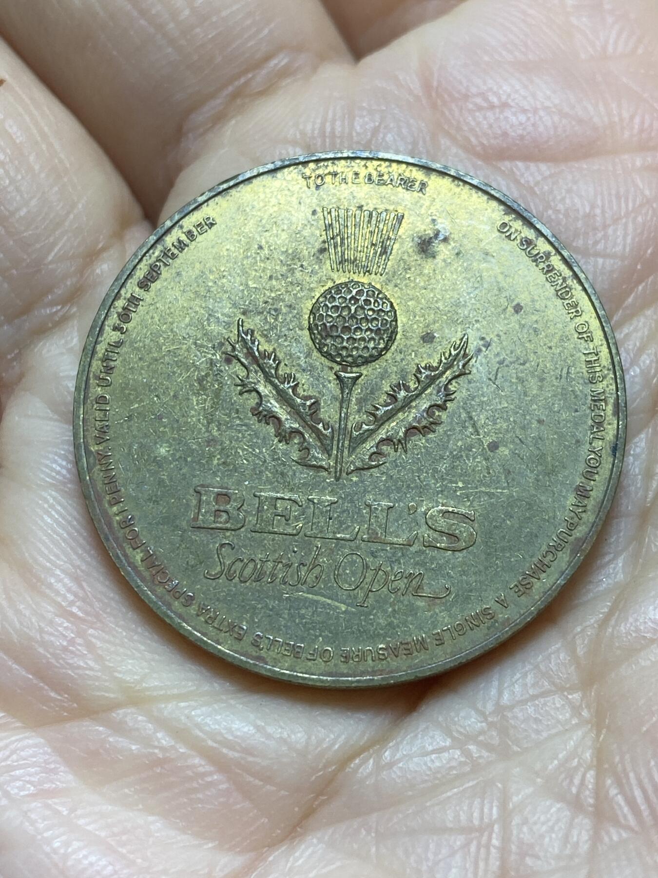 2025年第一百一十八场(总第一百四十四场）外国好品散币(免佣金) 苏格兰知名威士忌品牌，贝尔威士忌纪念章