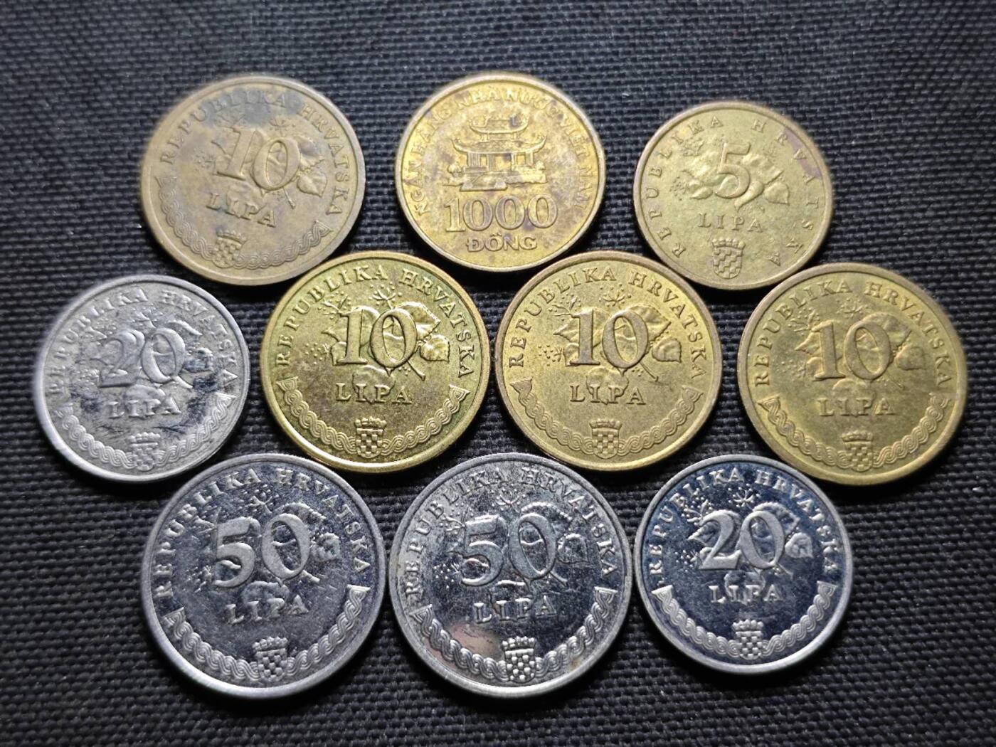 KK钱币收藏小铺  第359场  2月预留时间 周末发货  克罗地亚一组10枚