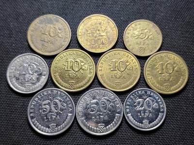 KK钱币收藏小铺  第359场  2月预留时间 周末发货 -  克罗地亚一组10枚