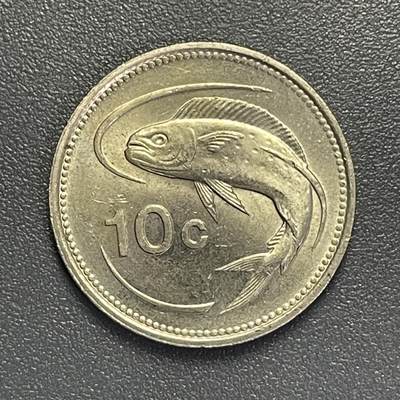 回流1026 - 全新马耳他1986年10分 蓝普卡鱼